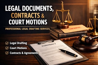 draft legal documents, contracts and court motions