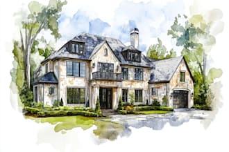 watercolor a house portrait