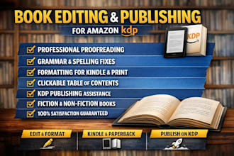 do book editing proofreading formatting and publish on amazon KDP