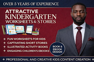 design kindergarten, activity books, and kids workbooks