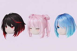 model original roblox ugc hair pbr, hair accessories, character model