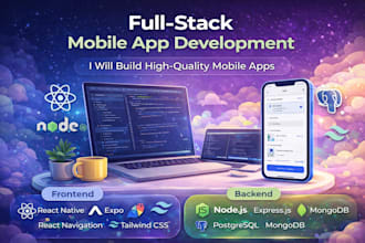 create full stack mobile app react native and express js