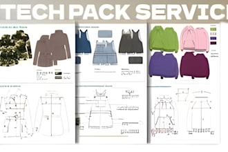 create a clothing tech pack for manufacturers and production