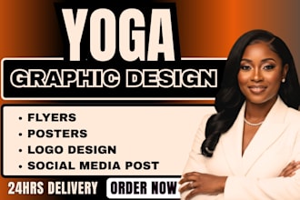 design yoga studio brand poster brochure, social media graphic, flyer, logo