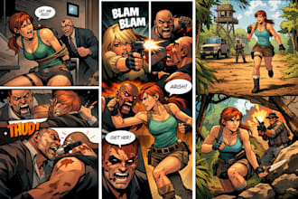 create ai comic book illustration any style for online  store