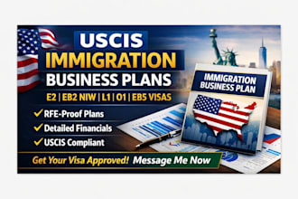 write uscis immigration business plan for e2, eb2 niw l1 visa
