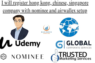 register hong kong, chinese, singapore company with nominee and airwallex setup