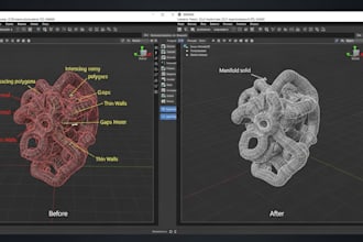 fix, repair, modify, and design stl files for 3d printing