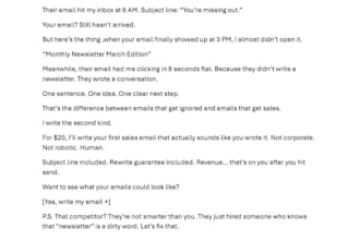 write sales email copy