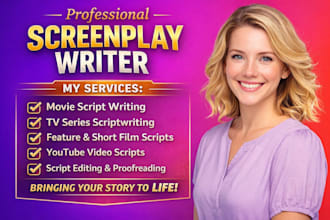 do screenplay, scriptwriting, moviescript writing, screenwriting, tv series