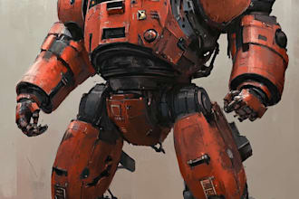 create retro mecha or scifi gundam art