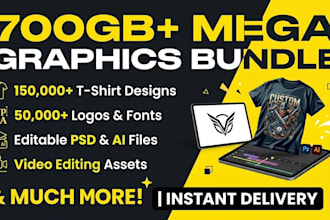 provide 700gb ultimate graphics design bundle for designers and agencies