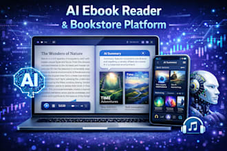 develop saas ai ebook reader app, bookstore marketplace and ai learning website