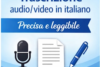 trascrizione e correzione di testi audio e video in italiano