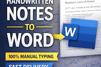 type handwritten notes or scanned pages into word document