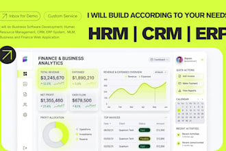 develop custom hrm, CRM, erp, and business management software