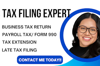 prepare and file tax form 1020 schedule c w2 940 941  4868 7004 tax extension