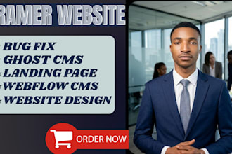 build ghost cms website webflow website fix framer landing page blog cms code