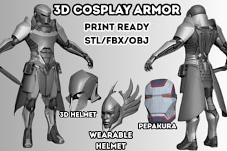 sculpt printable helmets, 3d mask, 3d prop, 3d armor, 3d cosplay model, pepakura