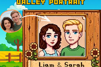 create stardew valley style pixel art portrait