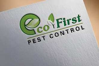 design modern pest control, exterminator and eco bug logo