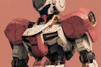 create apic mecha anime illustration for tshirt and merch