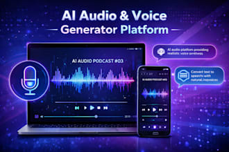 develop saas audio website with tts, podcast generator and voiceover tools