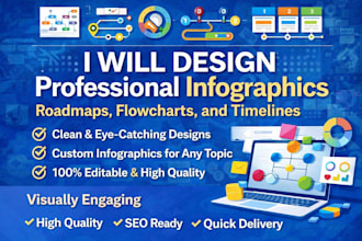 design professional infographic, roadmap, flowchart, and timeline infograph