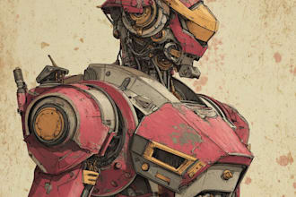 amazing character mecha robot illustration