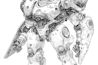 do anime style mecha robot illustrations