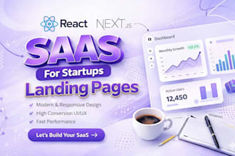 create a modern next js landing page for your saas startup
