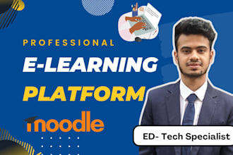 build moodle elearning website with upload courses and quizes