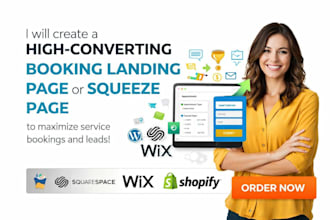 create a high converting landing page or squeeze page for service booking