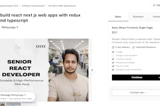 build a modern saas web app using react, next js, tailwind