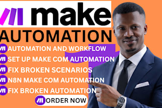 create,fix make automation, made com dubsado make com automation
