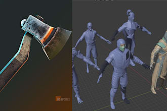 create 3d game assets, weapons and props with textures or extract, rip model