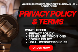 write privacy policy, terms and conditions, and website legals pages