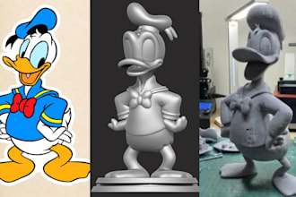 convert 2d to 3d sculpt 3d cartoon character likeness stl file image to 3d model