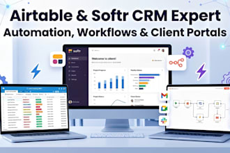 setup airtable database, airtable automation, softr client portal, zapier or n8n