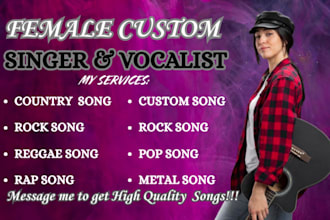 be your female pop singer edm singer female vocalist reggae singer rnb singer