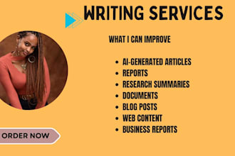 humanize ai content, edit research summaries, and improve reports