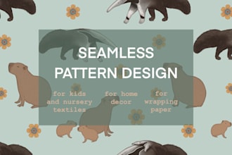 design unique cute seamless patterns for kids fabric