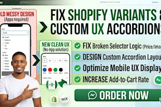 fix shopify variant accordion issues and design custom product option UX