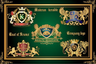 design an eye catching luxury regal heraldic, any crest, coat of arms logo