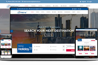 build travel agency website, hotel booking tourism flight ticket booking website