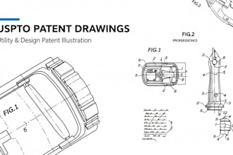 draw uspto compliant patent drawings for utility and design patents