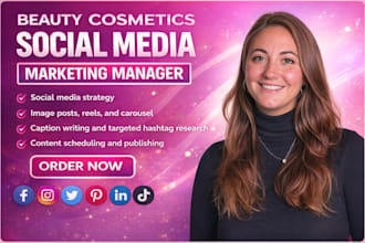skincare beauty cosmetics social media marketing manager and content creator