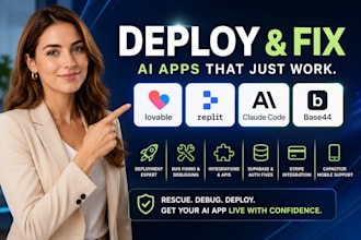 deploy and fix ai apps built with lovable, replit, claude code, base44 wordpress