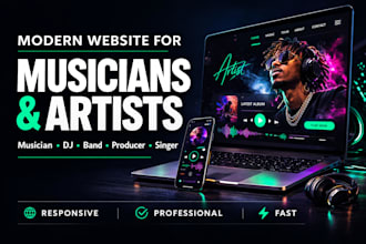 design a modern music artist dj band or business portfolio website