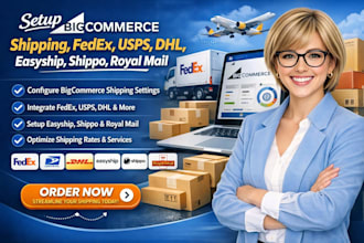 setup bigcommerce shipping, fedex, usps, dhl, esayship, shippo, royal mail